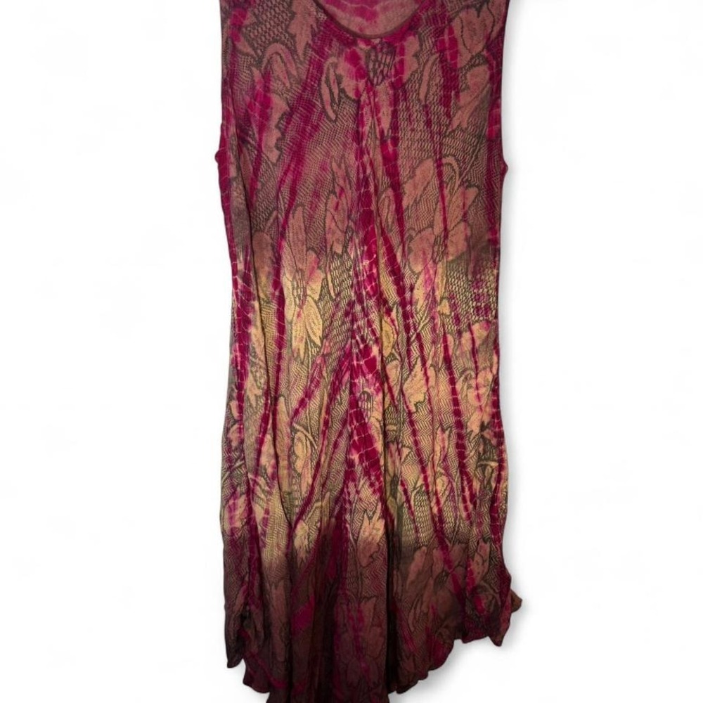 Advance Apparels Womens Tie Dye Floral Sleeveless Cotton Boho Dress Free Size